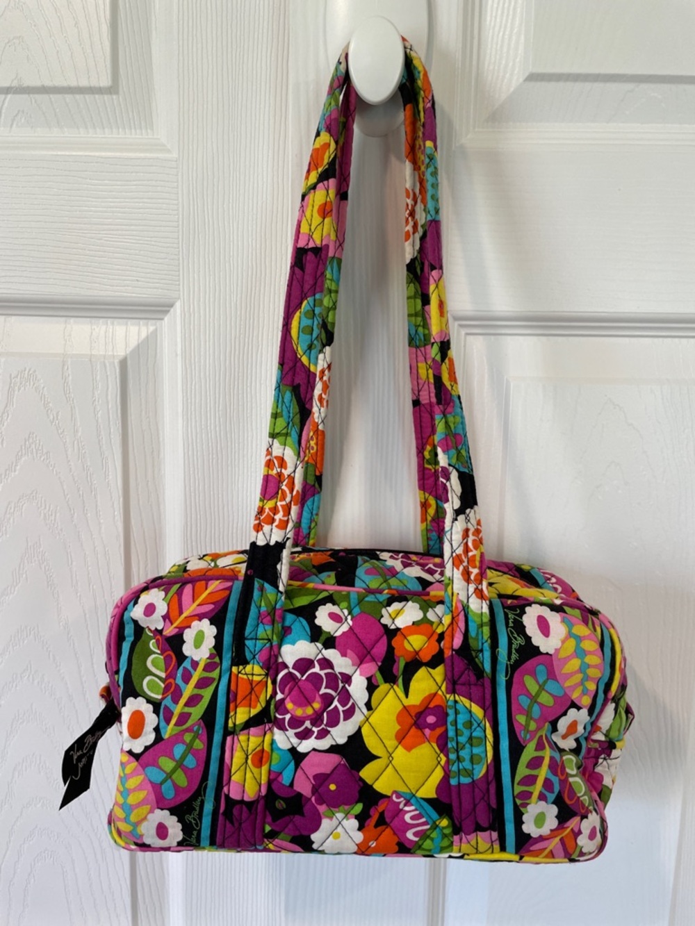 Vera Bradley Floral Quilted Shoulder Bag in Purple, Yellow, Green, Blue